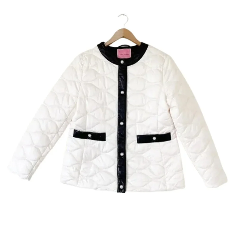 Kate Spade New York Framed Quilted with Pearl Snaps Jacket